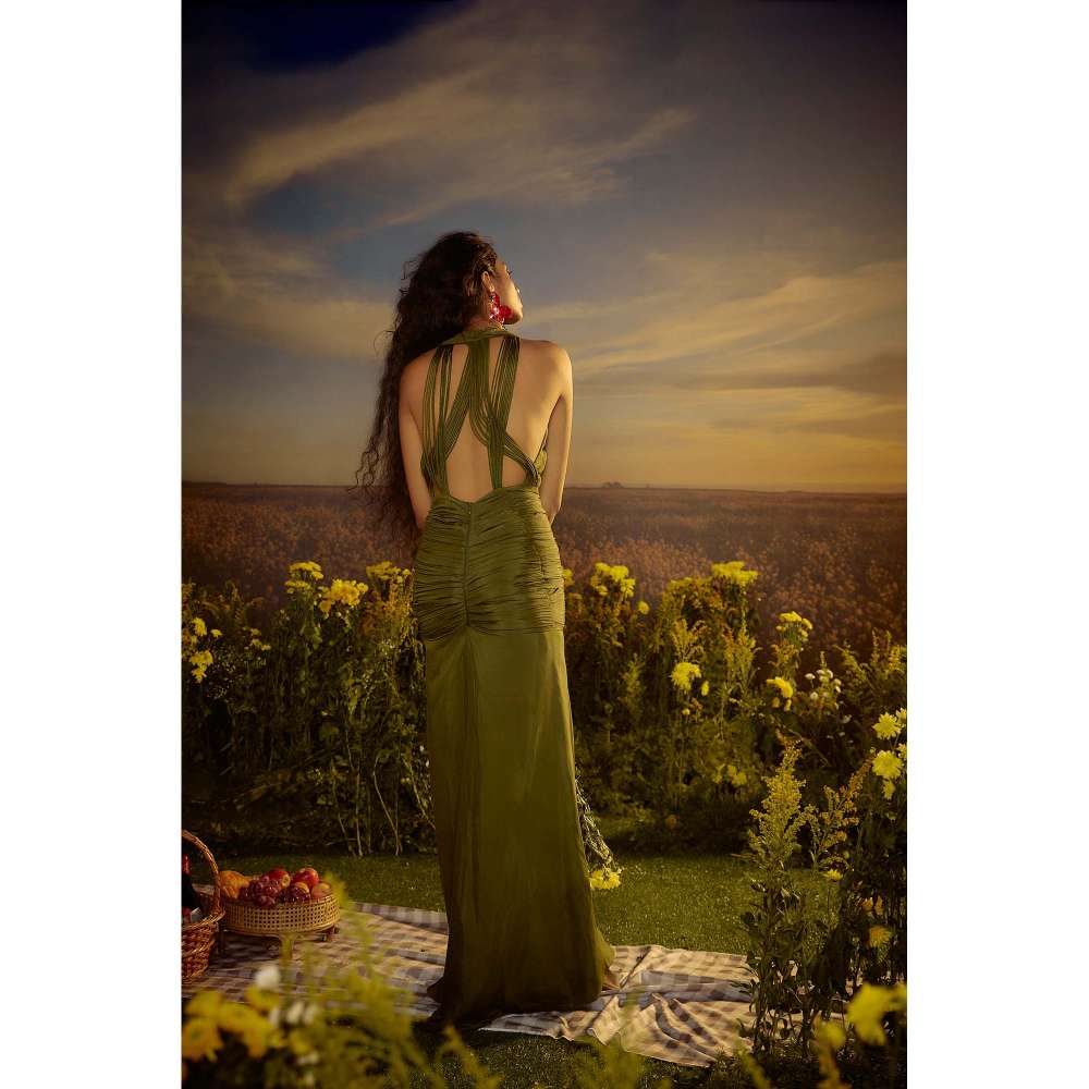 Nirmooha Green Cording Charm Dress