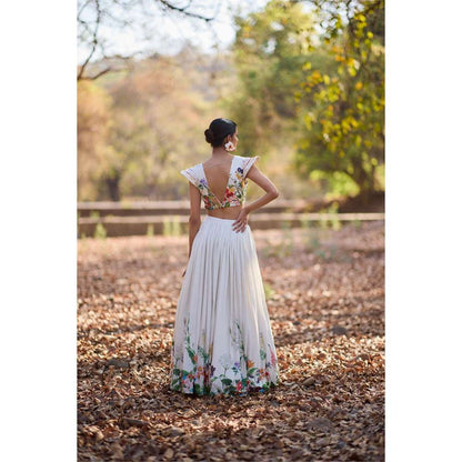 Nirmooha The Power Print Embroidered Blouse and Lehenga (Set of 2)