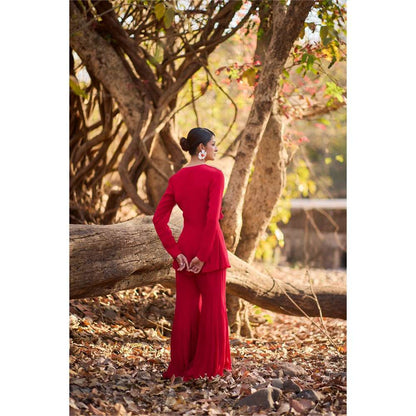 Nirmooha Red Crimson Diary Kurti and Sharara (Set of 2)
