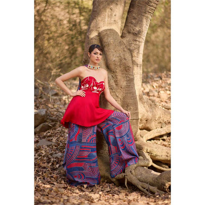 Nirmooha Valor Odyssey Embellished Kurta with Sharara and Dupatta (Set of 3)