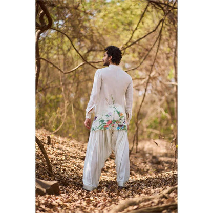 Nirmooha Ivory Haze Short Kurta and Dhoti (Set of 2)