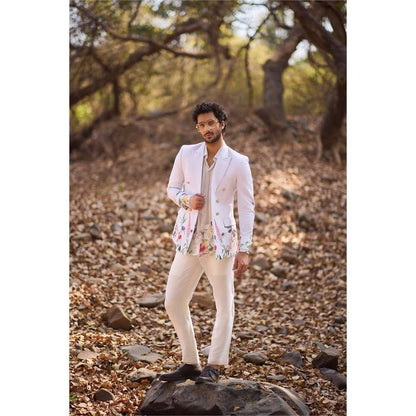 Nirmooha Ivory Power Print Blazer