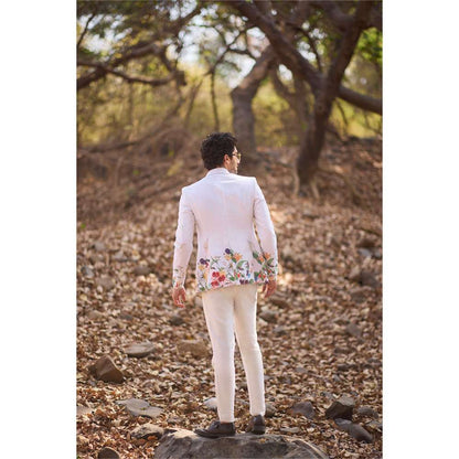 Nirmooha Ivory Power Print Blazer