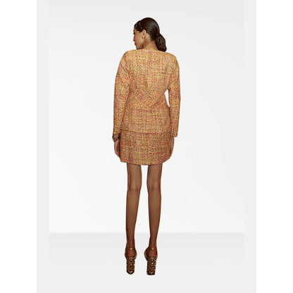Nirmooha Gold Tweed Jacket and Skirt with Belt