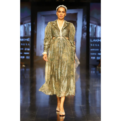 Nirmooha Green Cutout Midi Dress