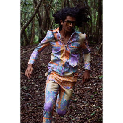 Nirmooha Multicolor Geo Printed Denim Shirt and Pant