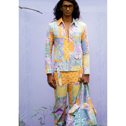 Nirmooha Multicolor Geo Printed Denim Shirt and Pant