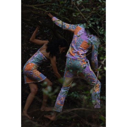 Nirmooha Multicolor Geo Printed Denim Shirt and Pant