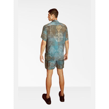 Nirmooha Blue Printed Shirt and Short