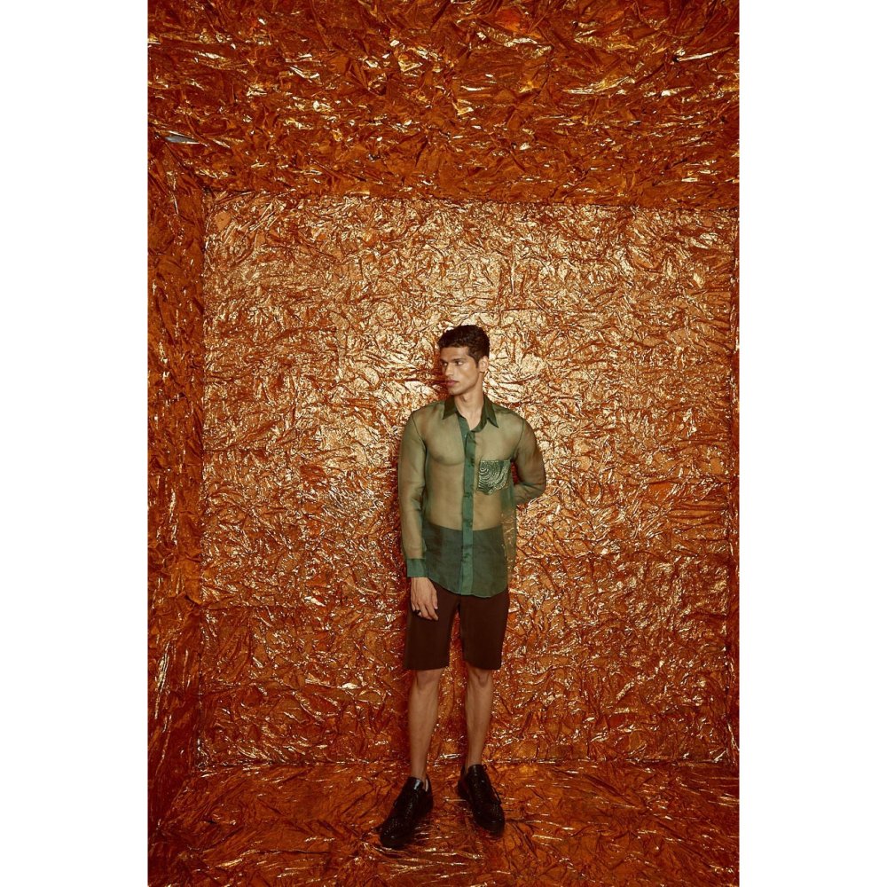 Nirmooha Brown Solid Barmuda Shorts