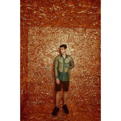 Nirmooha Brown Solid Barmuda Shorts