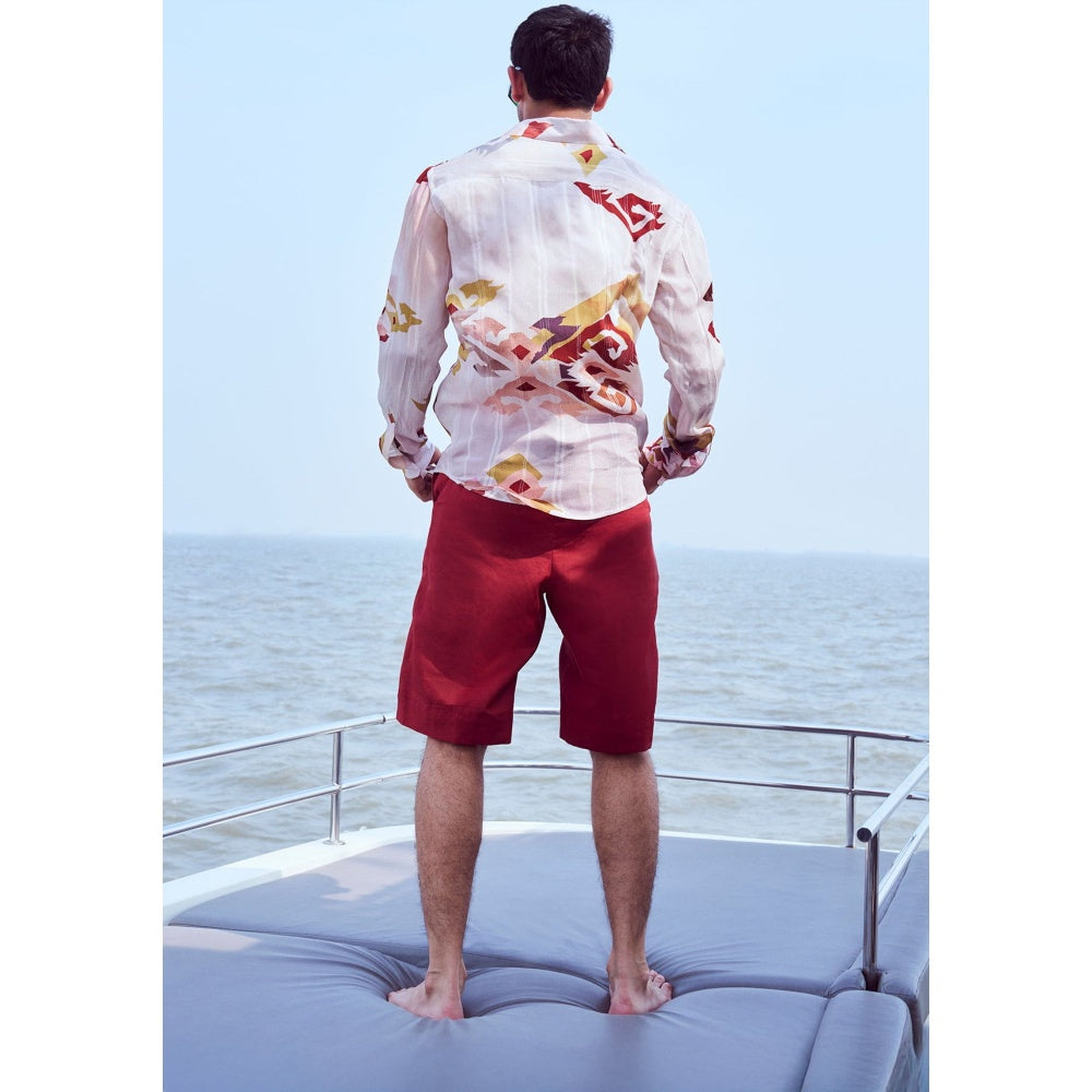 Nirmooha Rust Shorts with Belt