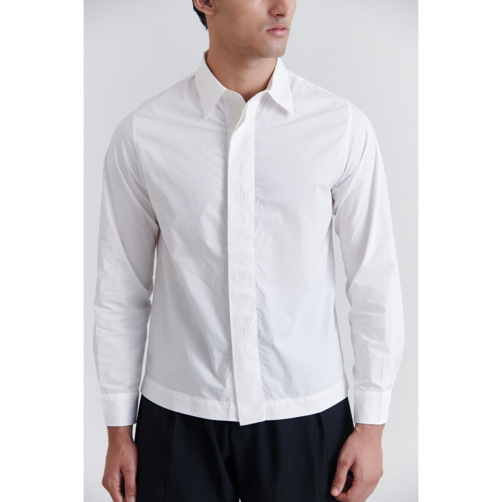 No Grey Area Lily Bloom Boxy Fit White Shirt