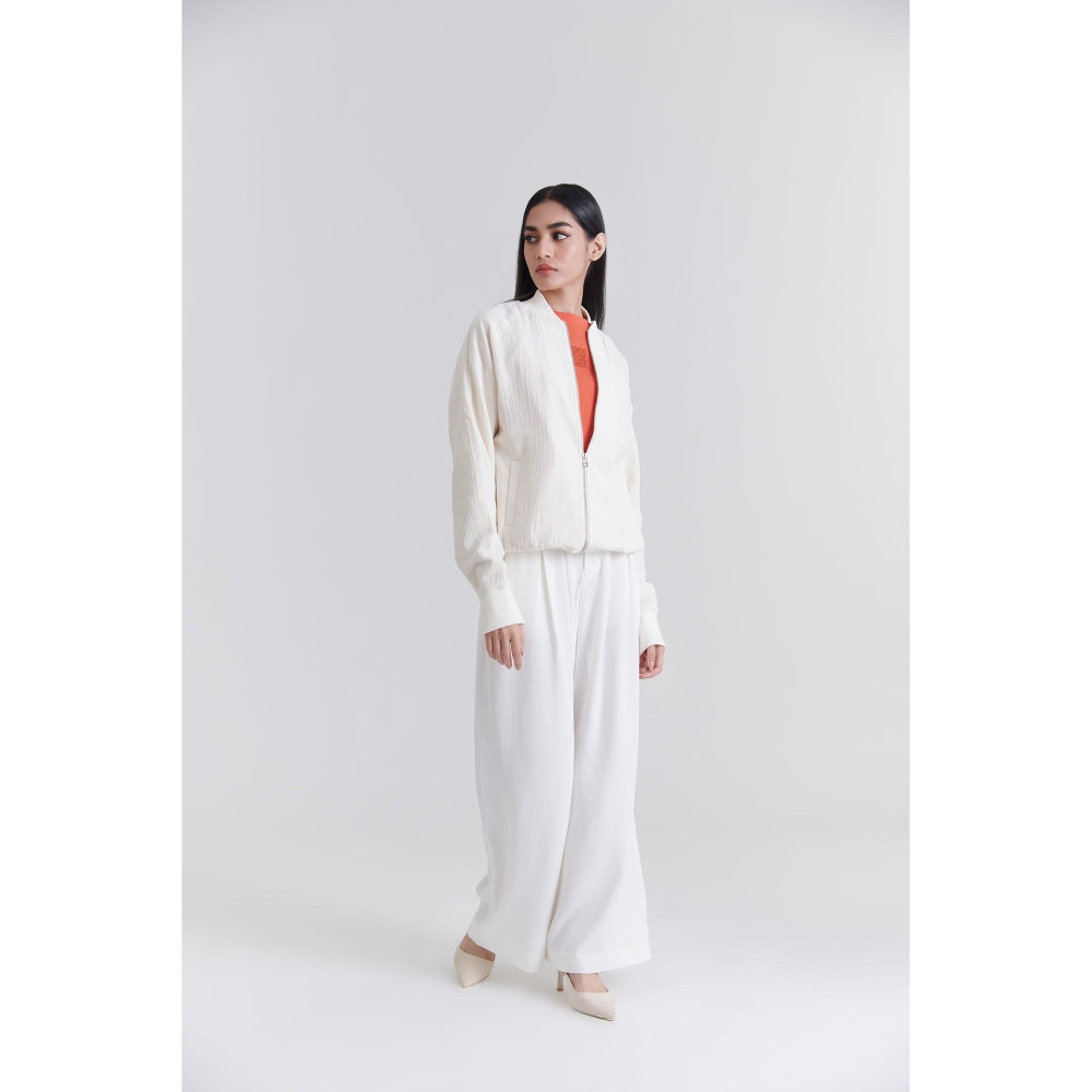 No Grey Area Heron Lily Evening Bomber Jacket