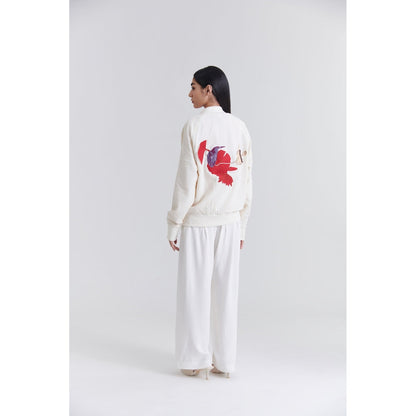 No Grey Area Heron Lily Evening Bomber Jacket