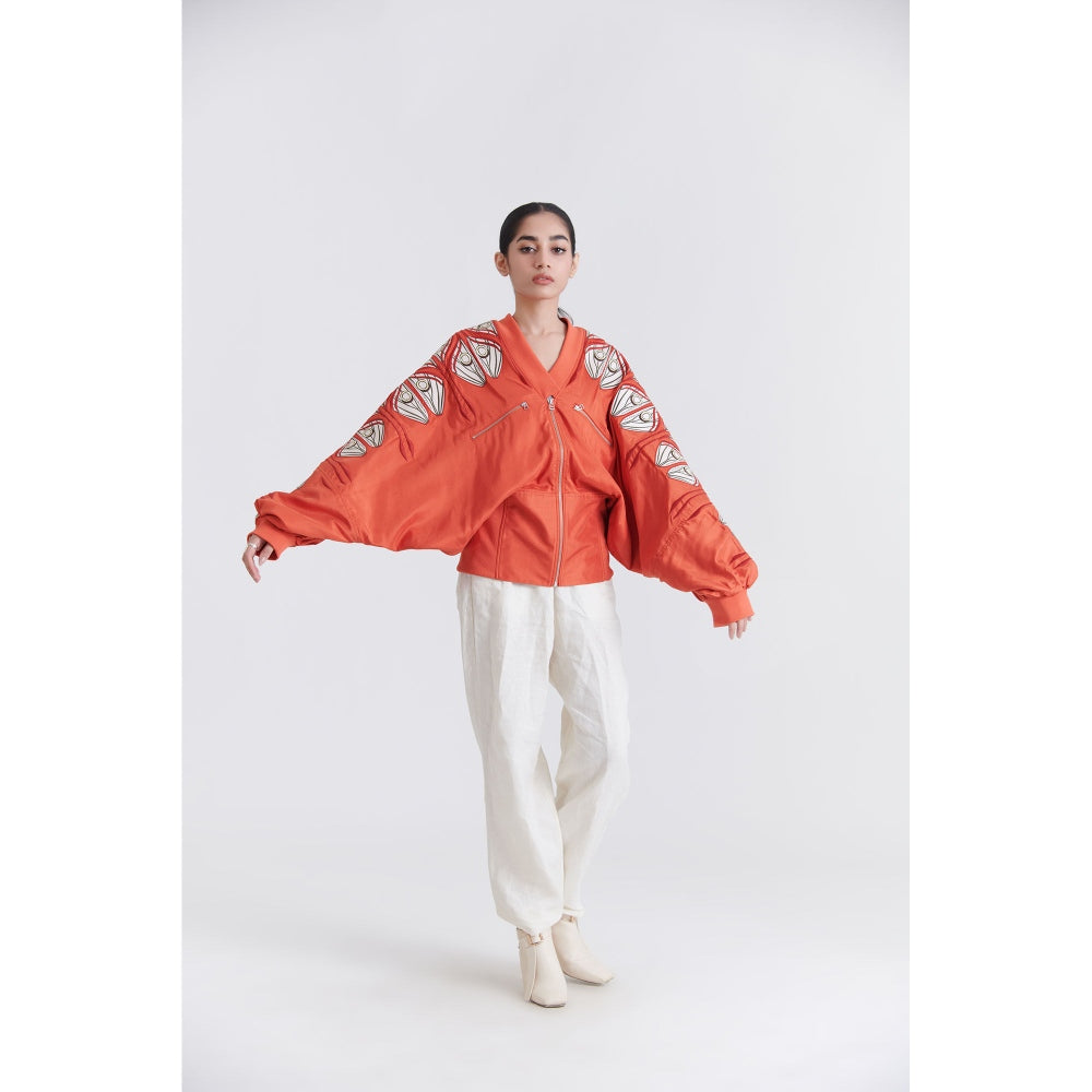 No Grey Area Moth Wing Directional Bomber Jacket
