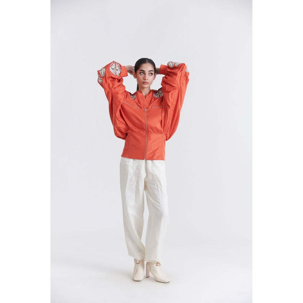 No Grey Area Moth Wing Directional Bomber Jacket