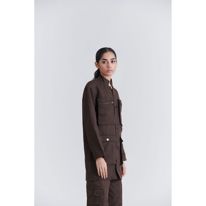 No Grey Area Brown Caban Jacket