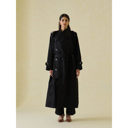 No Grey Area Black Asymmetric Trench (Set of 2)