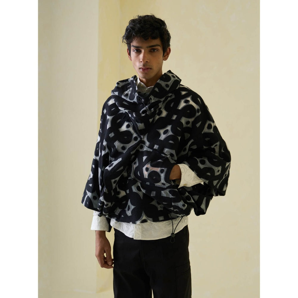 No Grey Area Kolam Jaquard Anorak Hoodie