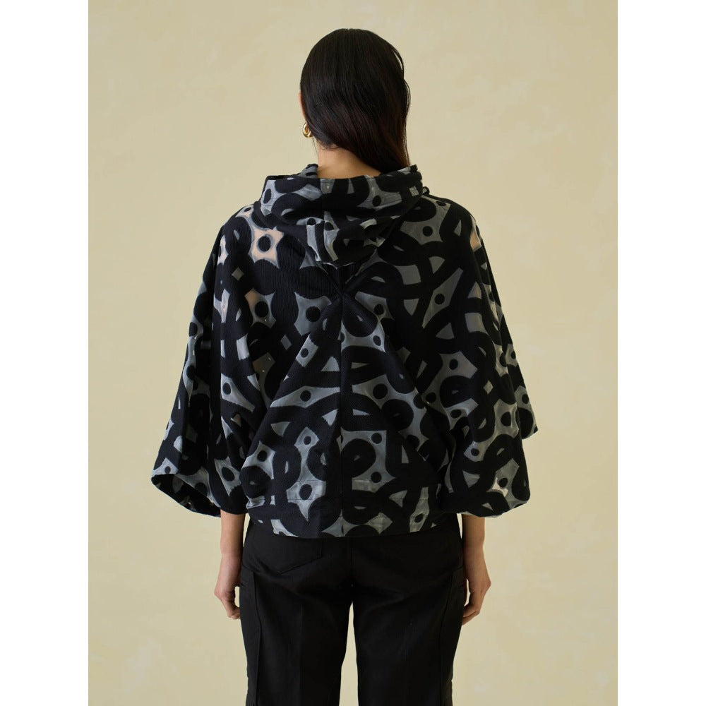 No Grey Area Kolam Jaquard Anorak Hoodie