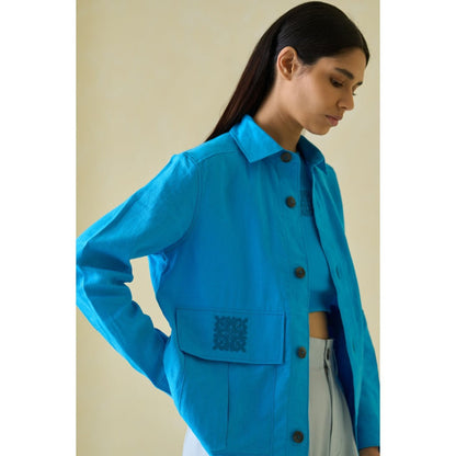 No Grey Area Linen Utilitarian Shacket