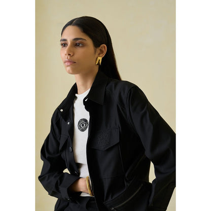 No Grey Area Suiting Military Shacket