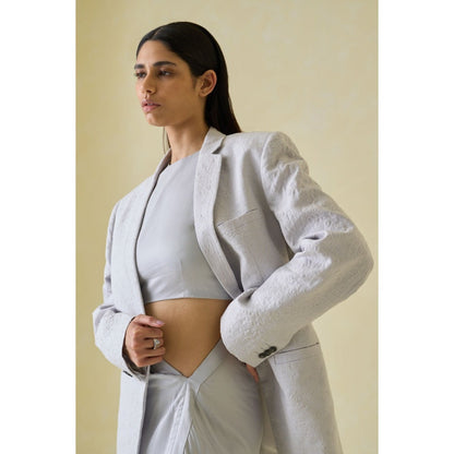 No Grey Area Grey Linen Blazer