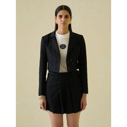 No Grey Area Twill Cropped Blazer