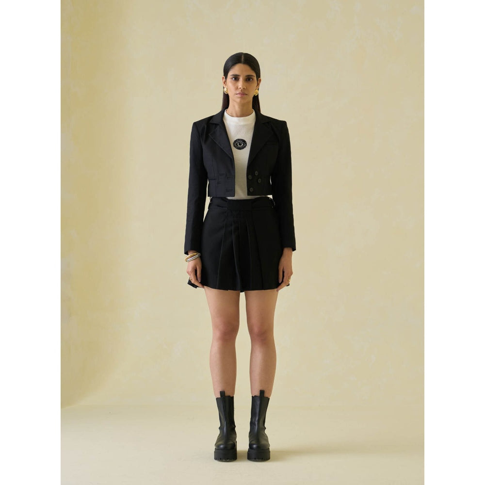 No Grey Area Twill Cropped Blazer