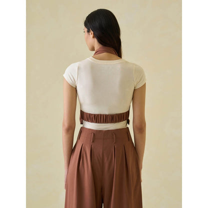 No Grey Area Brown Open Back Waistcoat