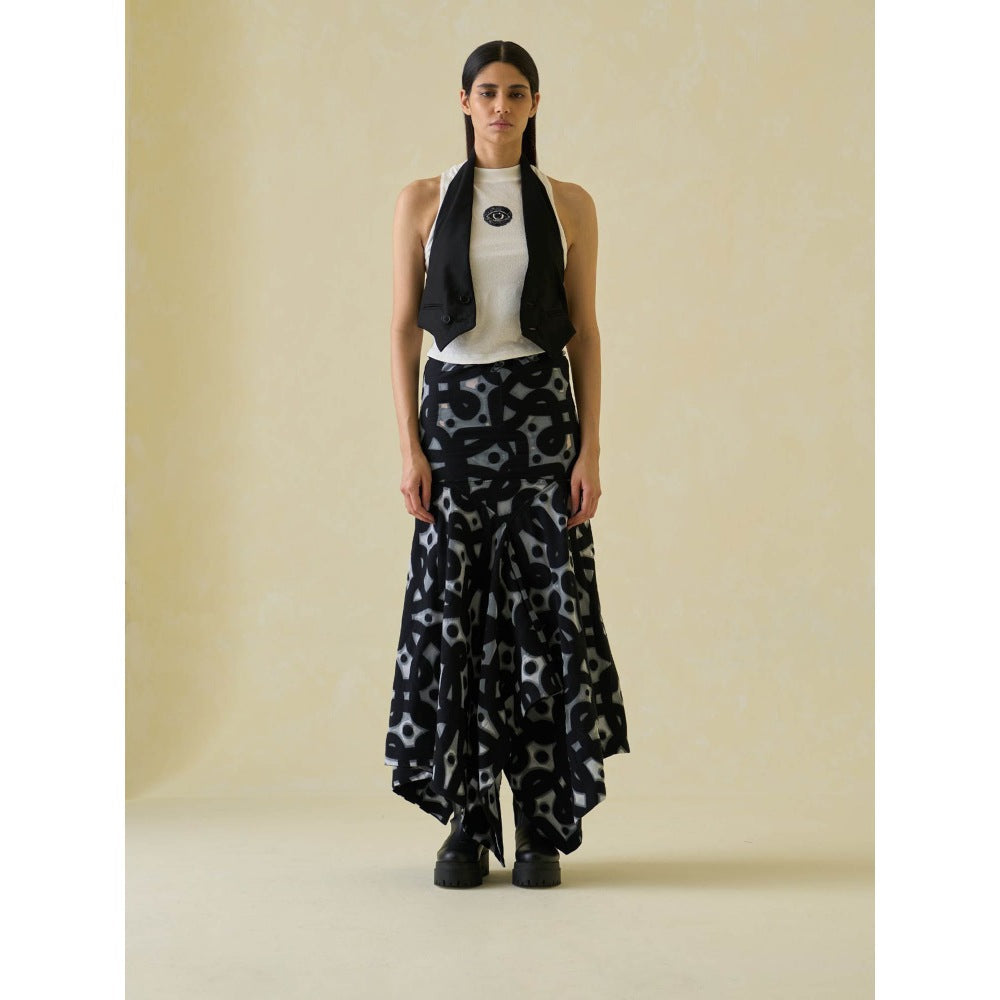 No Grey Area Black Open Back Waistcoat