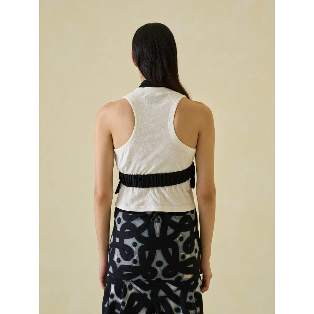 No Grey Area Black Open Back Waistcoat