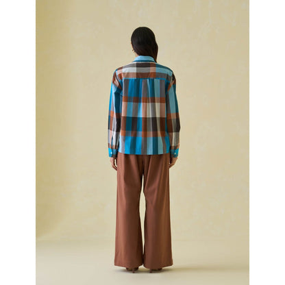 No Grey Area Multi-Color Madras Boxy Shirt