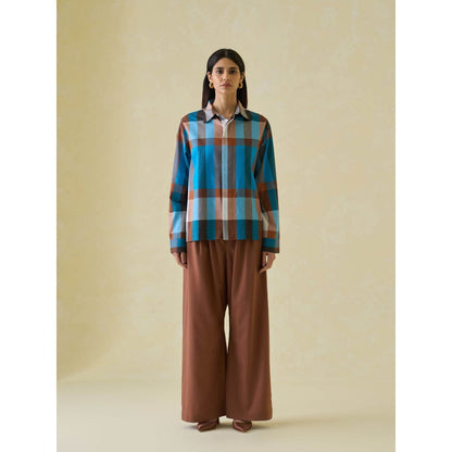 No Grey Area Multi-Color Madras Boxy Shirt