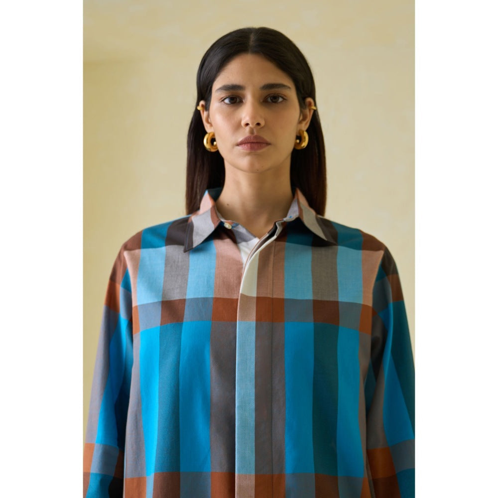 No Grey Area Multi-Color Madras Boxy Shirt