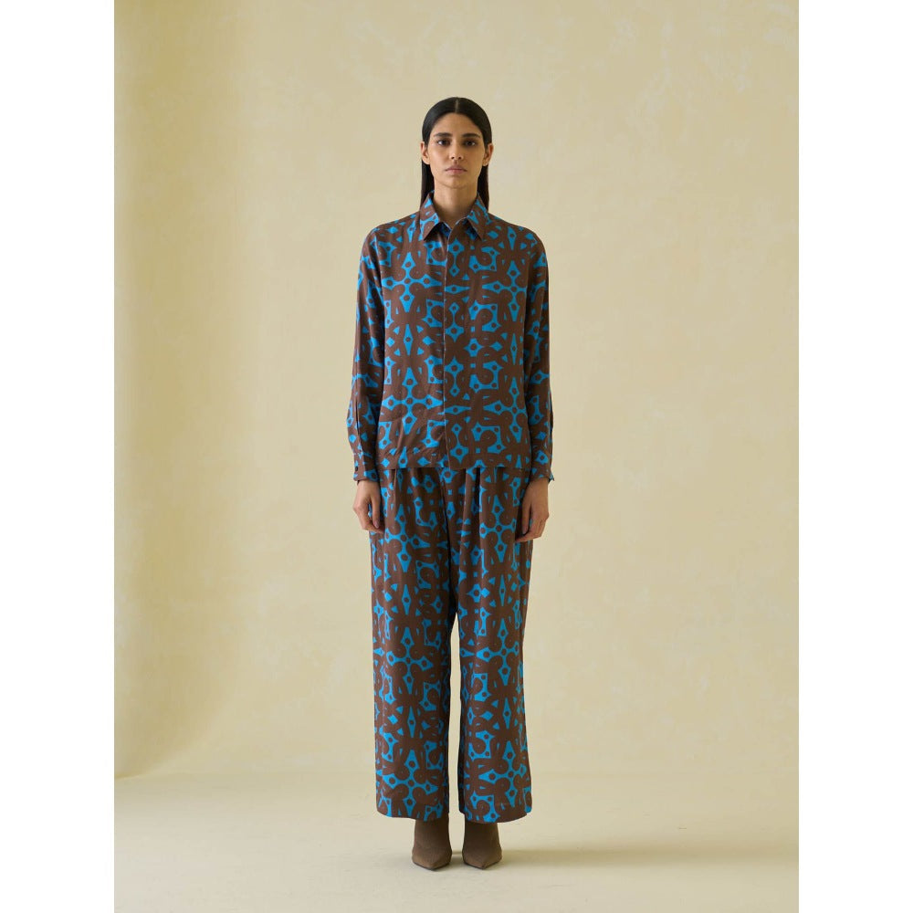 No Grey Area Brown Kolam Boxy Shirt