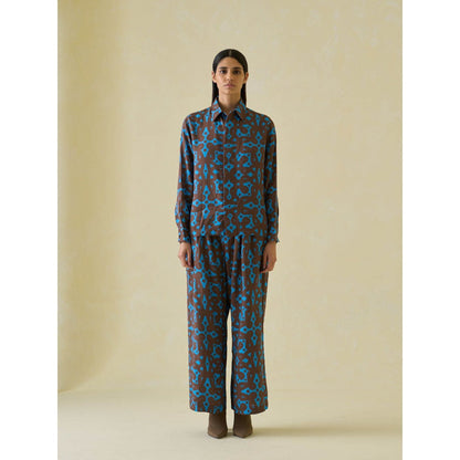 No Grey Area Brown Kolam Boxy Shirt