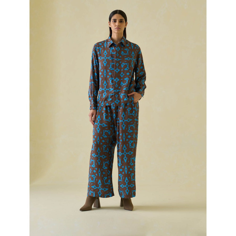 No Grey Area Brown Kolam Boxy Shirt