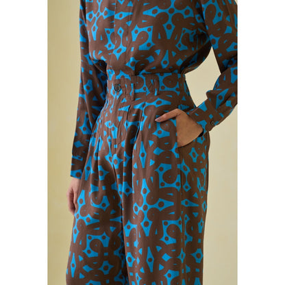 No Grey Area Brown Kolam Bollywood Trouser