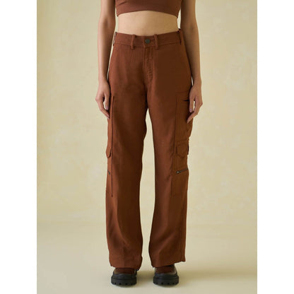 No Grey Area Brown Military Workwear Jeans