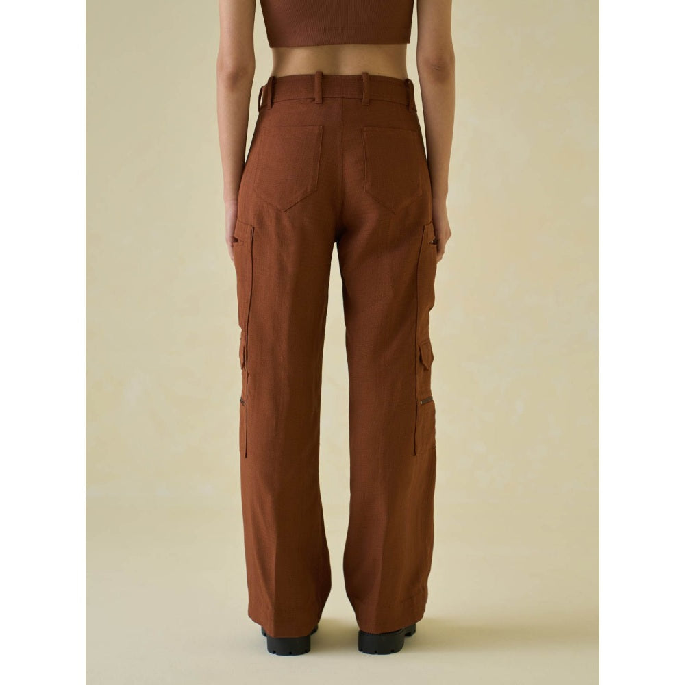 No Grey Area Brown Military Workwear Jeans