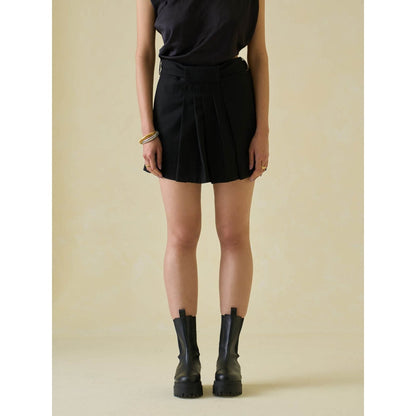 No Grey Area Black Tennis Lungi Skirt