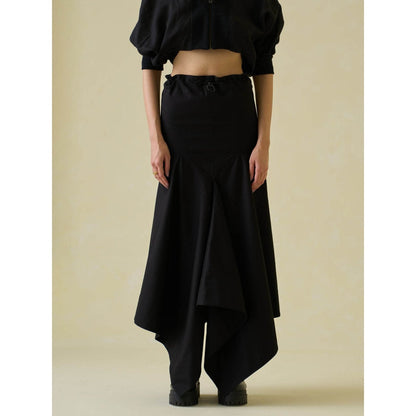 No Grey Area Black Technical Skirt