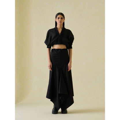 No Grey Area Black Technical Skirt