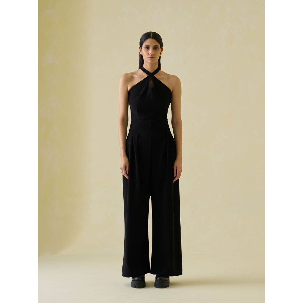 No Grey Area Black Cross back Bollywood Jumpsuit