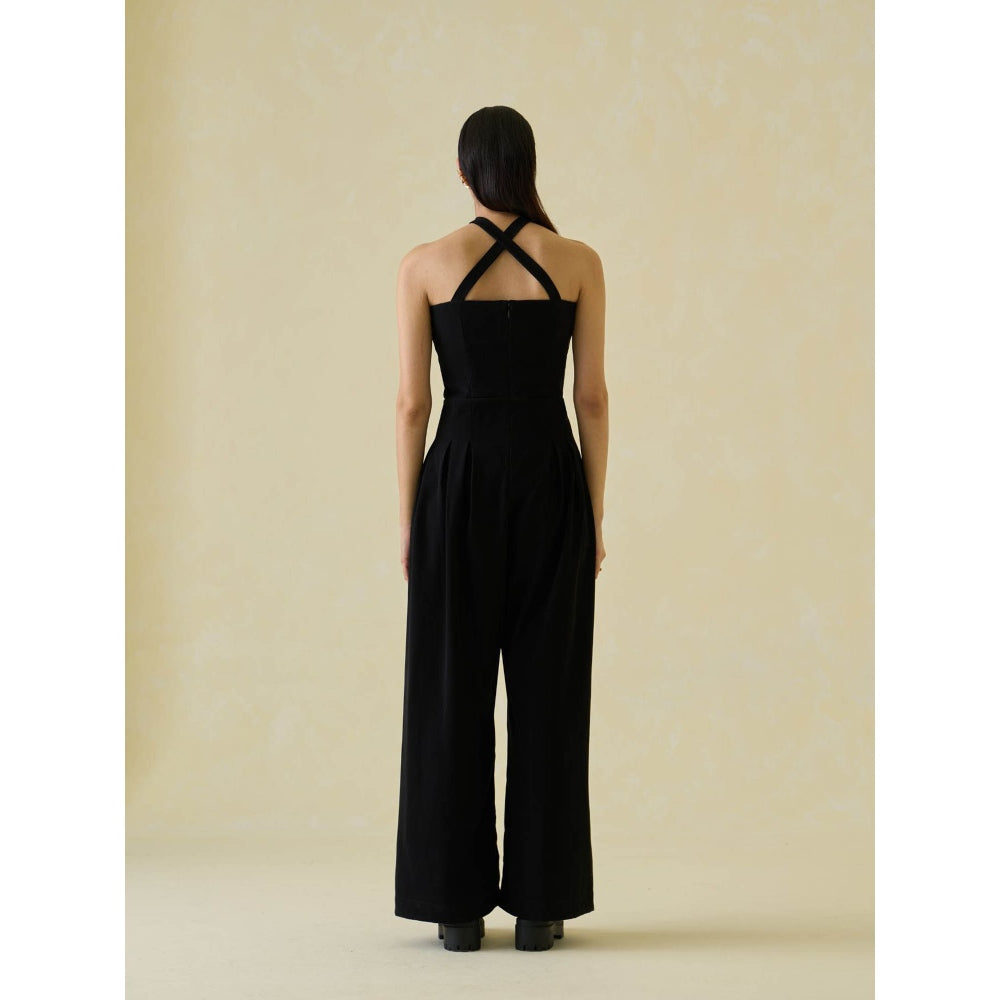 No Grey Area Black Cross back Bollywood Jumpsuit