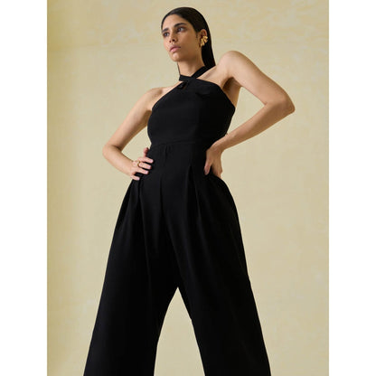 No Grey Area Black Cross back Bollywood Jumpsuit