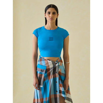 No Grey Area Blue Kolam Baby Tee