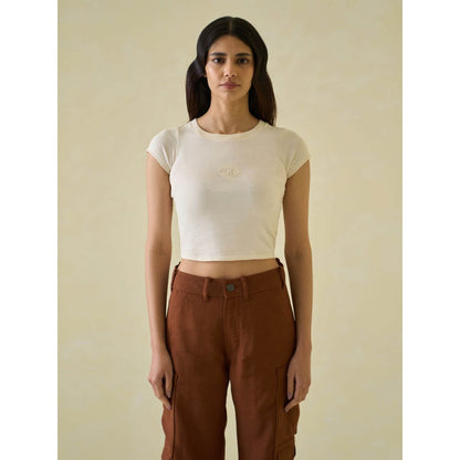 No Grey Area White Third Eye Baby Tee